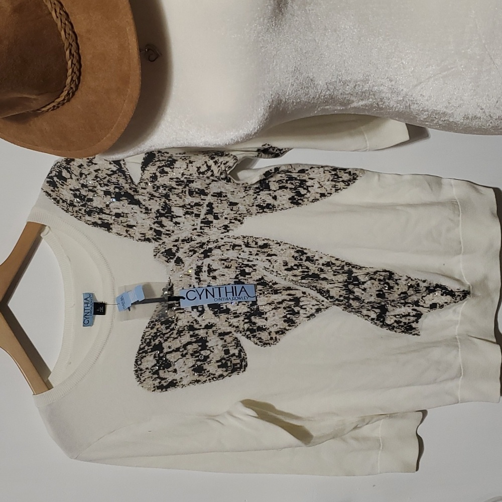 Cynthia Rowley Bow Sweater Size L